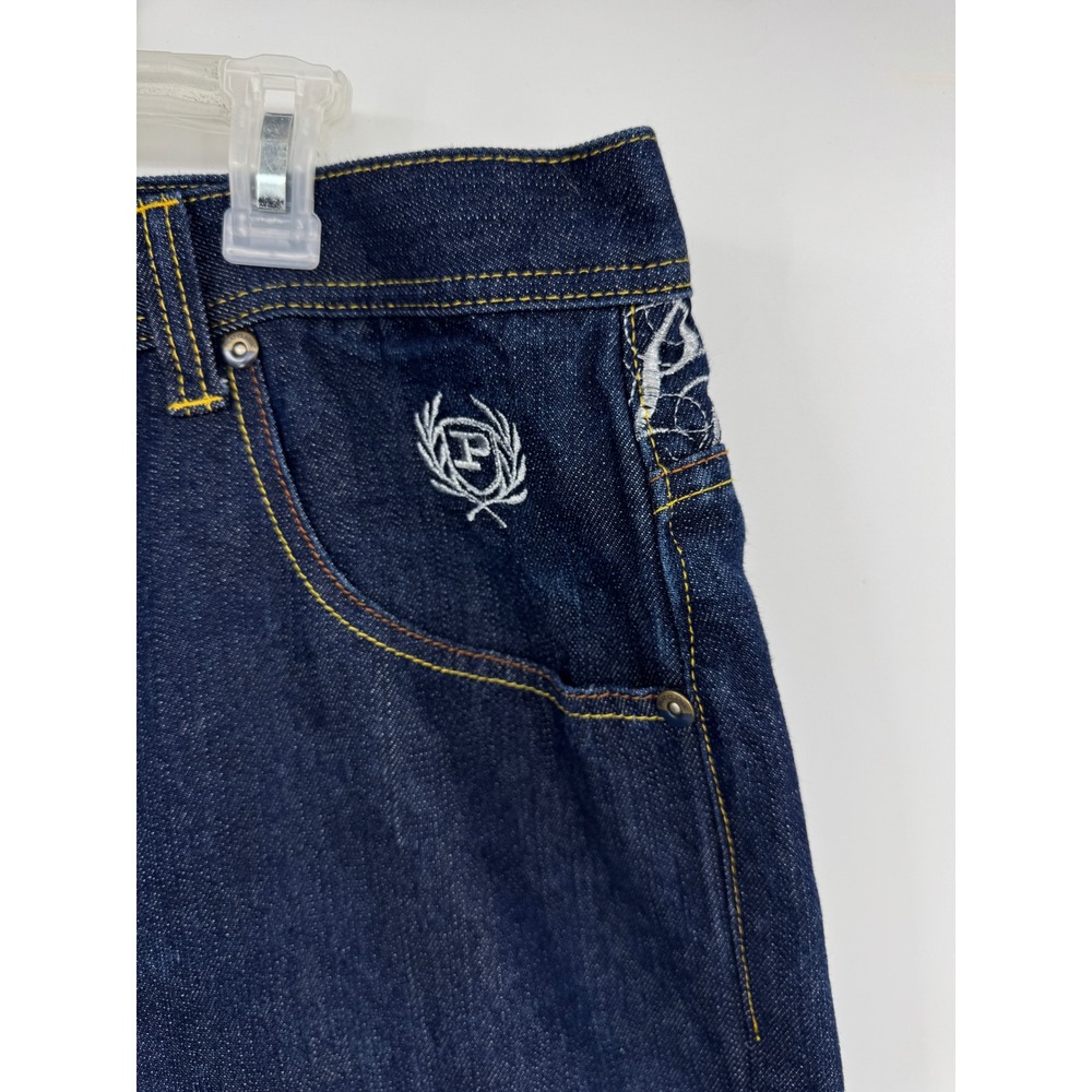 Phat‎ Classic Original Mens Dark Wash Embroidered Y2K Streetwear Jeans 38x34 - Picture 5 of 10